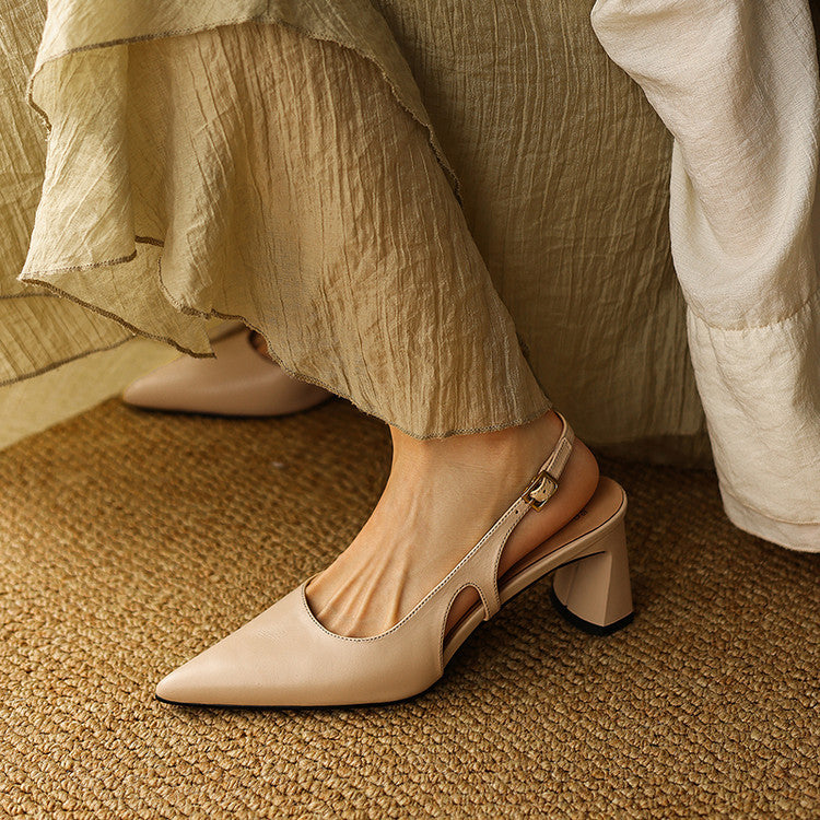 Ariena | Leather Slingback Heels 2.4 Inch