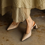 Ariena | Leather Slingback Heels 2.4 Inch
