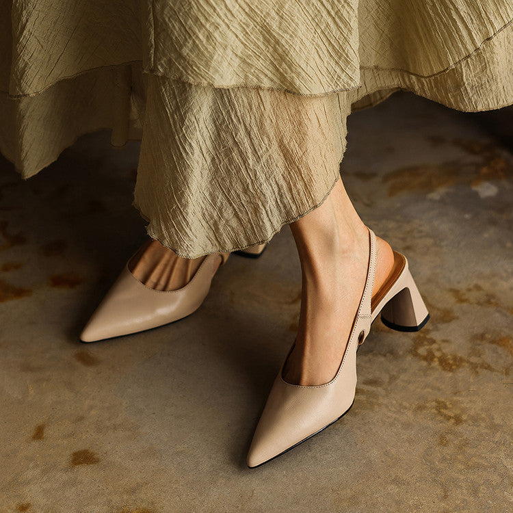 Ariena | Leather Slingback Heels 2.4 Inch
