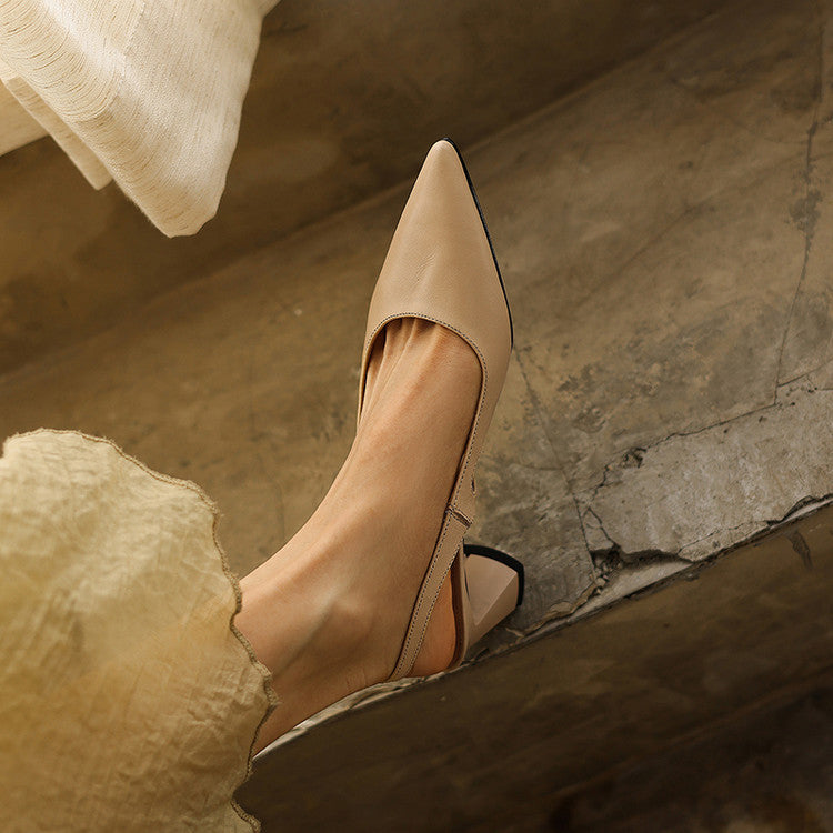 Ariena | Leather Slingback Heels 2.4 Inch