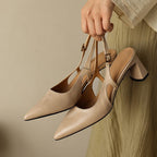 Ariena | Leather Slingback Heels 2.4 Inch