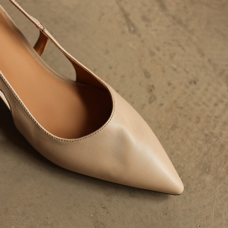 Ariena | Leather Slingback Heels 2.4 Inch