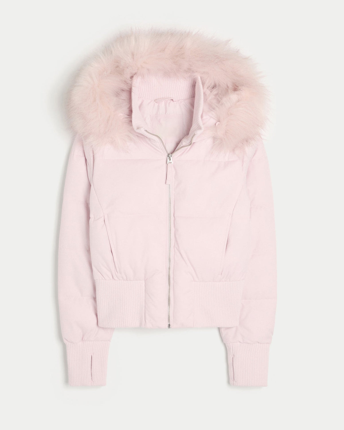 Auranne | Cropped Puffer Jacket with Faux Fur Hood