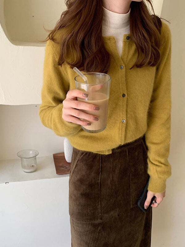 Aurenne | V-Neck Button Cardigan Relaxed Fit