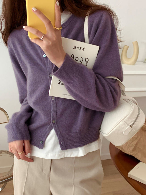 Aurenne | V-Neck Button Cardigan Relaxed Fit