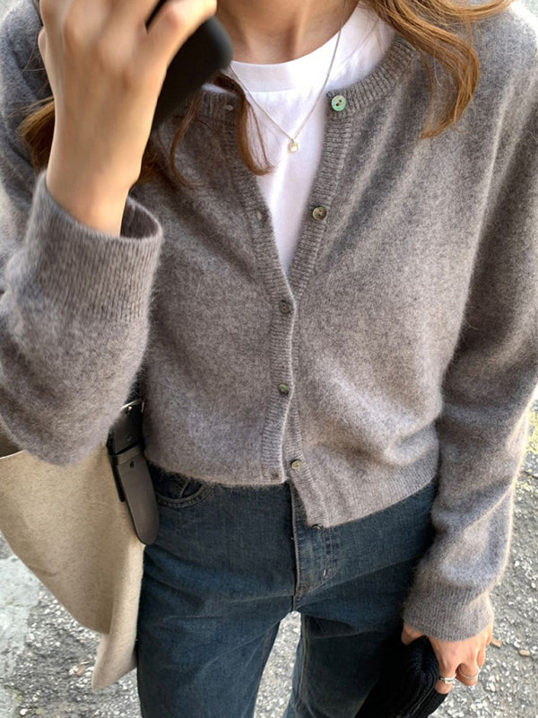 Aurenne | V-Neck Button Cardigan Relaxed Fit