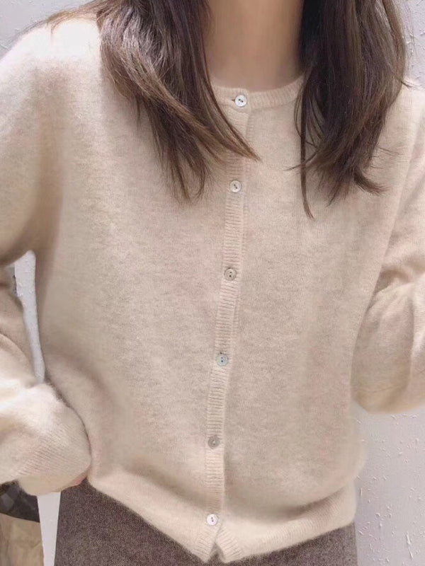 Aurenne | V-Neck Button Cardigan Relaxed Fit