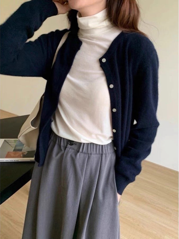 Aurenne | V-Neck Button Cardigan Relaxed Fit