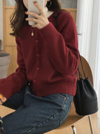 Aurenne | V-Neck Button Cardigan Relaxed Fit