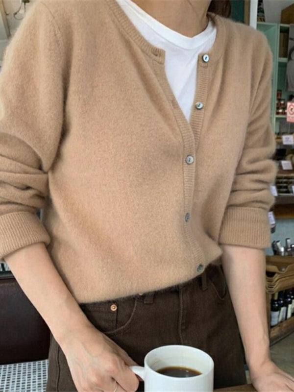 Aurenne | V-Neck Button Cardigan Relaxed Fit