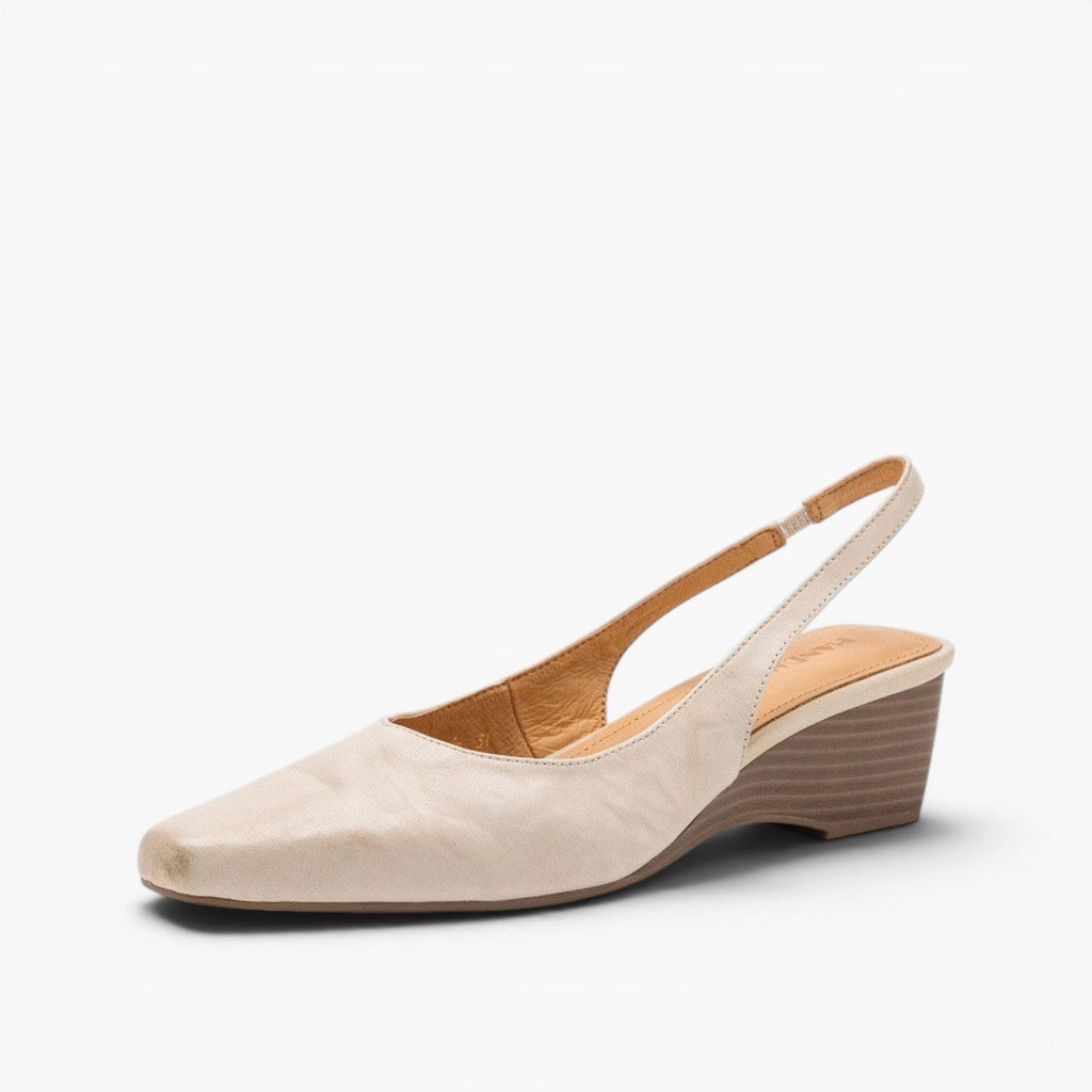 Belena | Lambskin Slingback Wedge Heels Round Toe