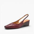 Belena | Lambskin Slingback Wedge Heels Round Toe