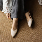 Belena | Lambskin Slingback Wedge Heels Round Toe