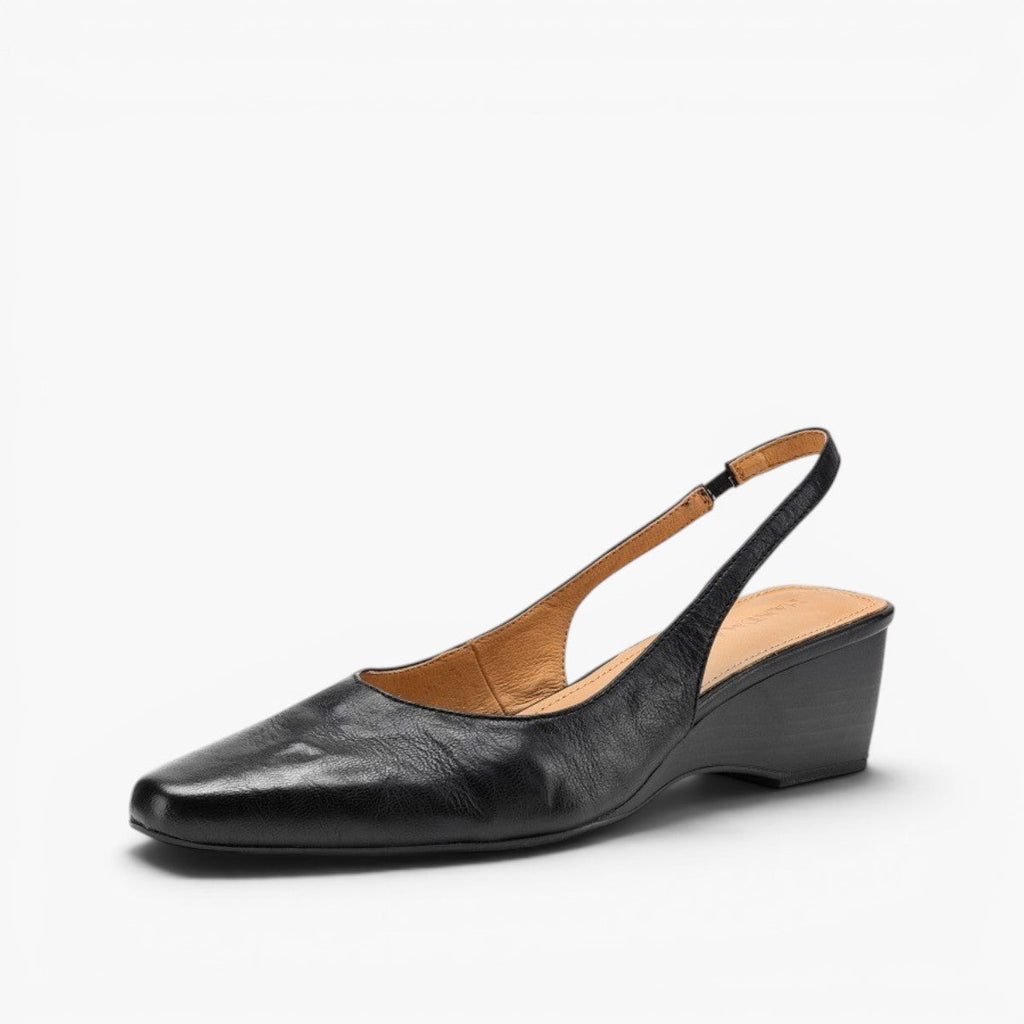 Belena | Lambskin Slingback Wedge Heels Round Toe