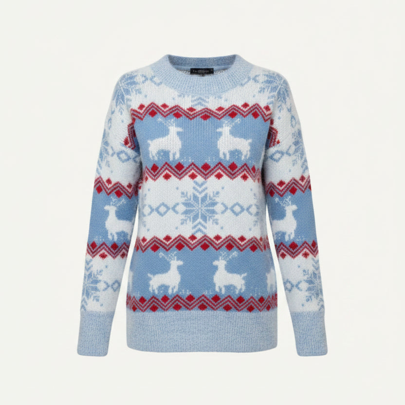 Belette | Reindeer Fair Isle Christmas Sweater