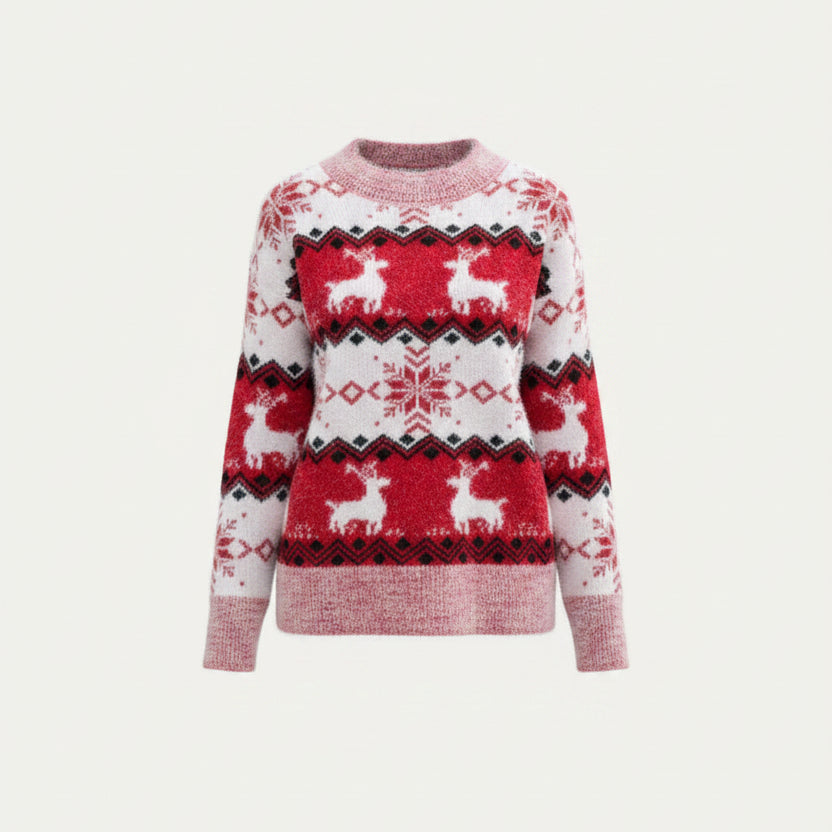 Belette | Reindeer Fair Isle Christmas Sweater