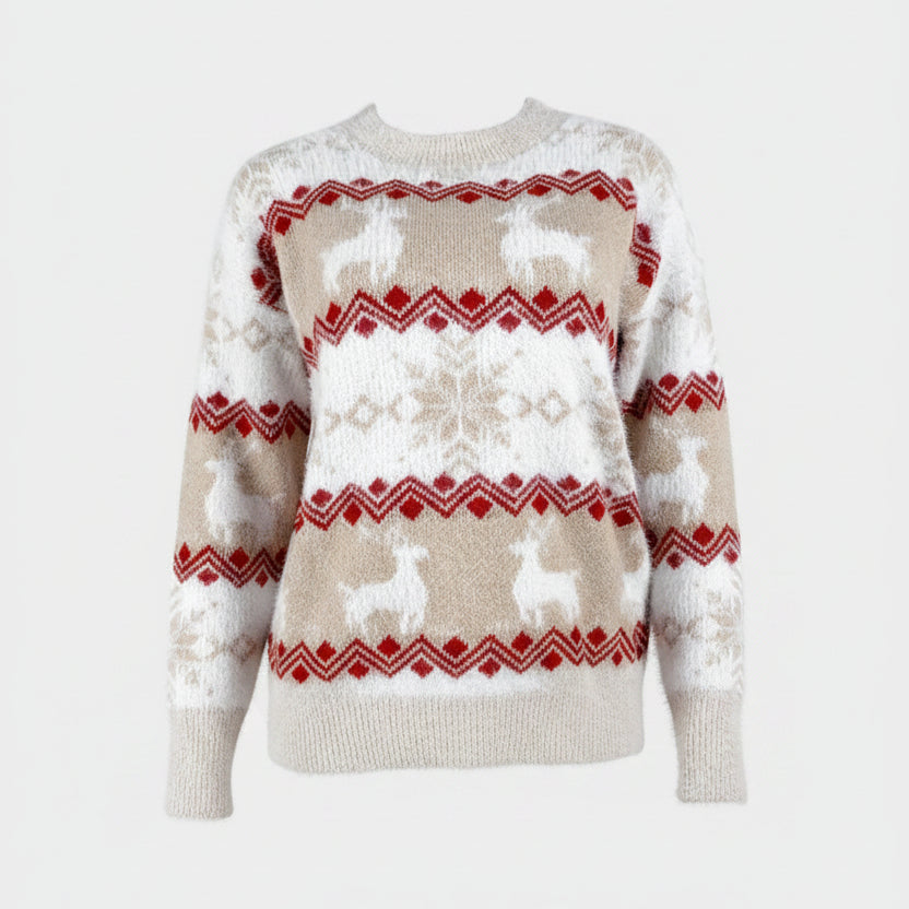 Belette | Reindeer Fair Isle Christmas Sweater