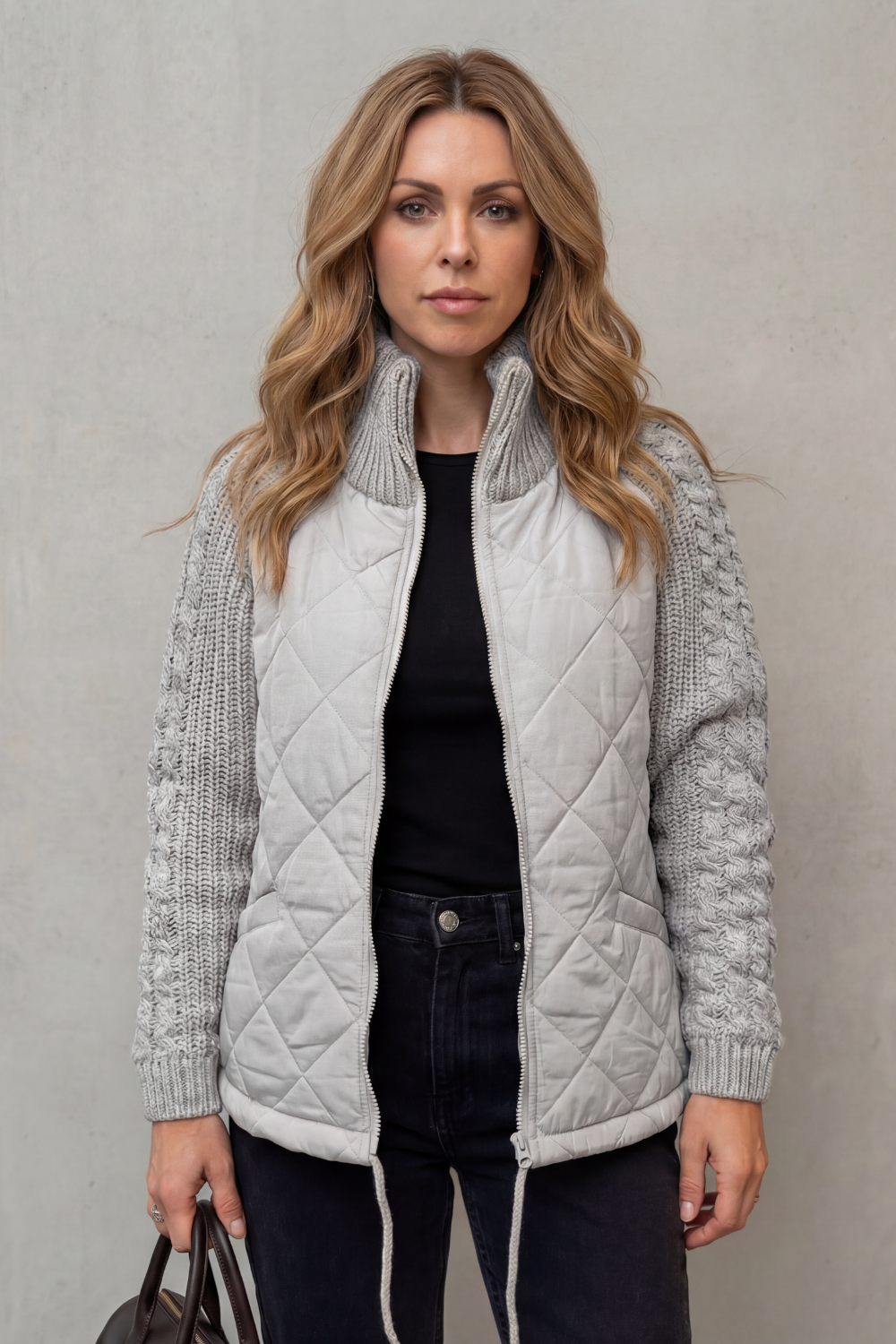 Briora | Quilted Puffer Jacket with Knit Detail