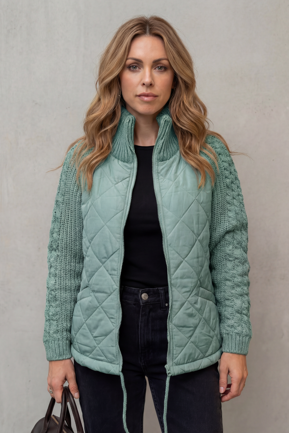 Briora | Quilted Puffer Jacket with Knit Detail