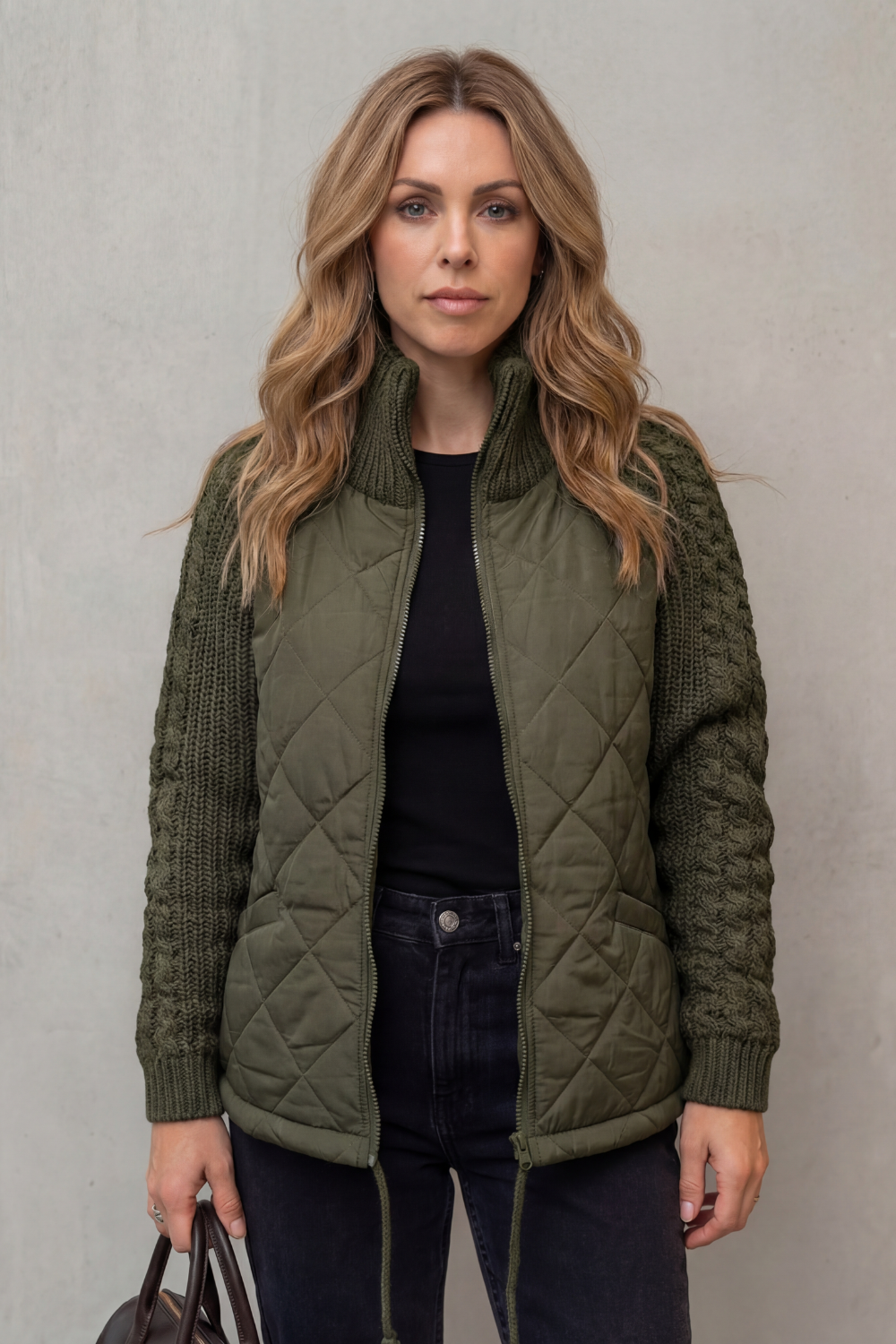 Briora | Quilted Puffer Jacket with Knit Detail