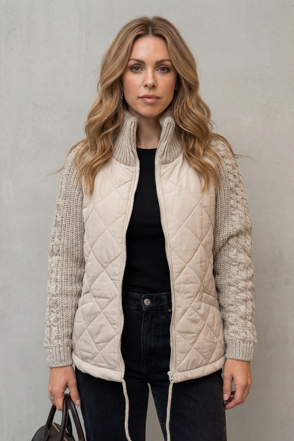 Briora | Quilted Puffer Jacket with Knit Detail