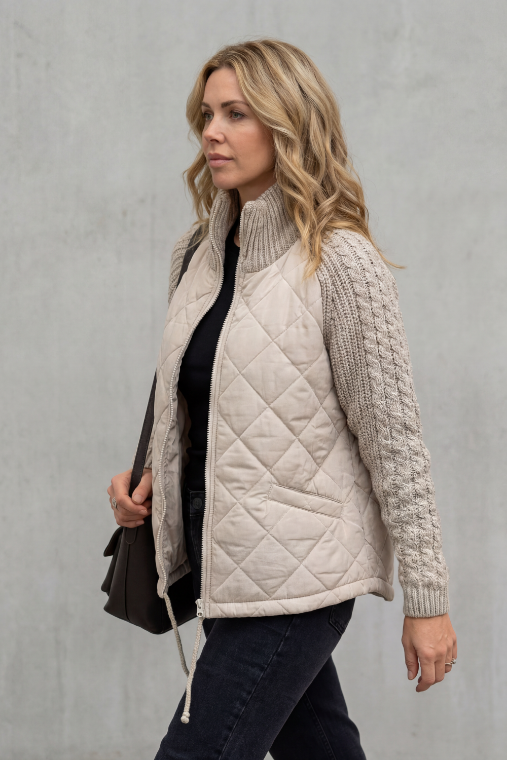 Briora | Quilted Puffer Jacket with Knit Detail