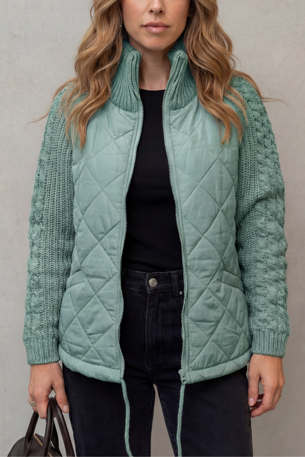 Briora | Quilted Puffer Jacket with Knit Detail