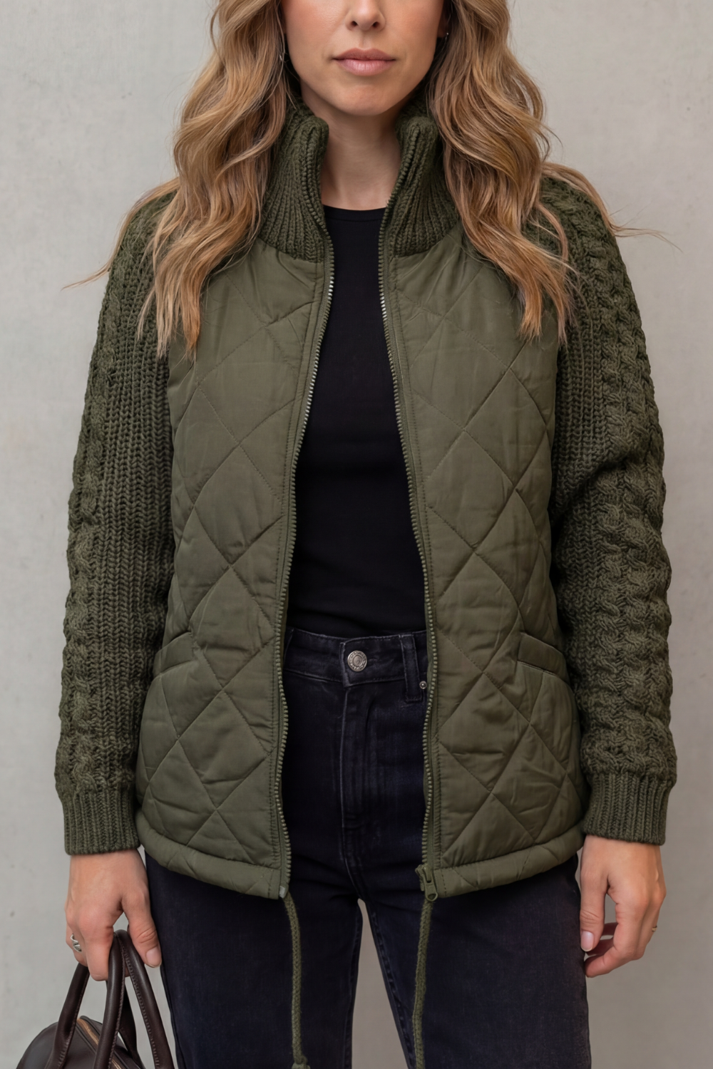 Briora | Quilted Puffer Jacket with Knit Detail