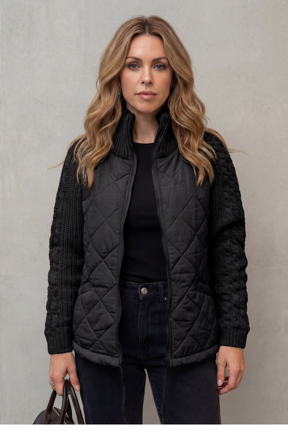 Briora | Quilted Puffer Jacket with Knit Detail