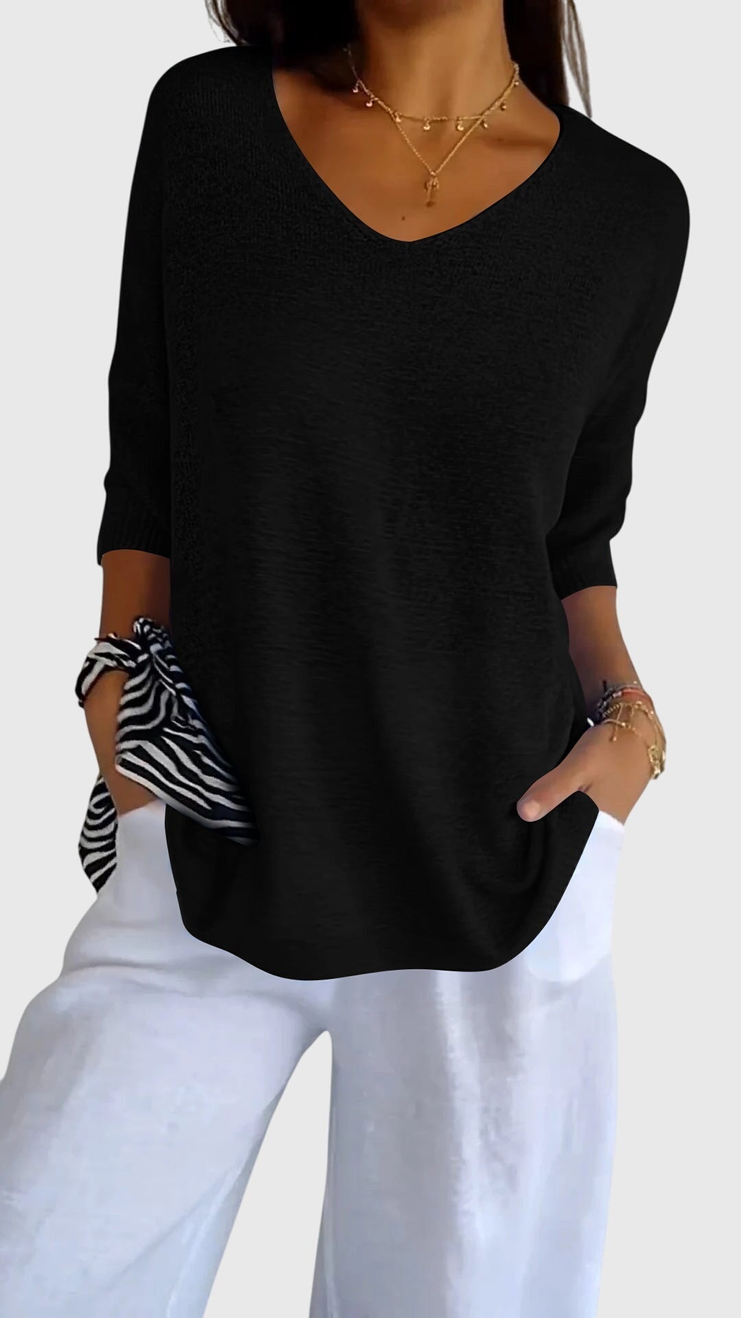 Adele | Elegant V-Neck Top