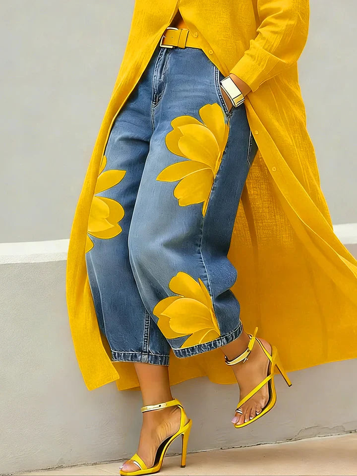 Margot™ | Shirt Dress and Floral Jeans