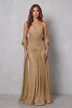 Calana | Sheer Sequin Maxi Evening Dress