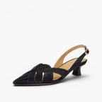 Calypso | Woven Leather Slingback Heels Pointed Toe