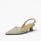 Calypso | Woven Leather Slingback Heels Pointed Toe
