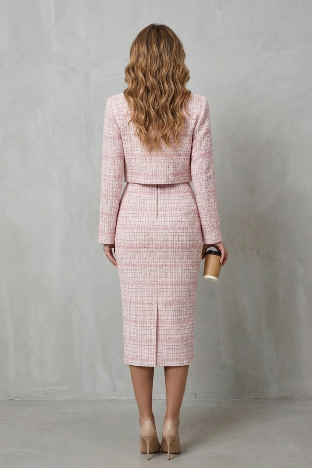 Cedine | Plaid Midi Dress Two-Piece Set