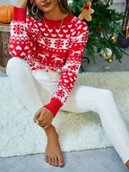 Coranne | Red Fair Isle Deer Christmas Sweater