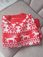 Coranne | Red Fair Isle Deer Christmas Sweater