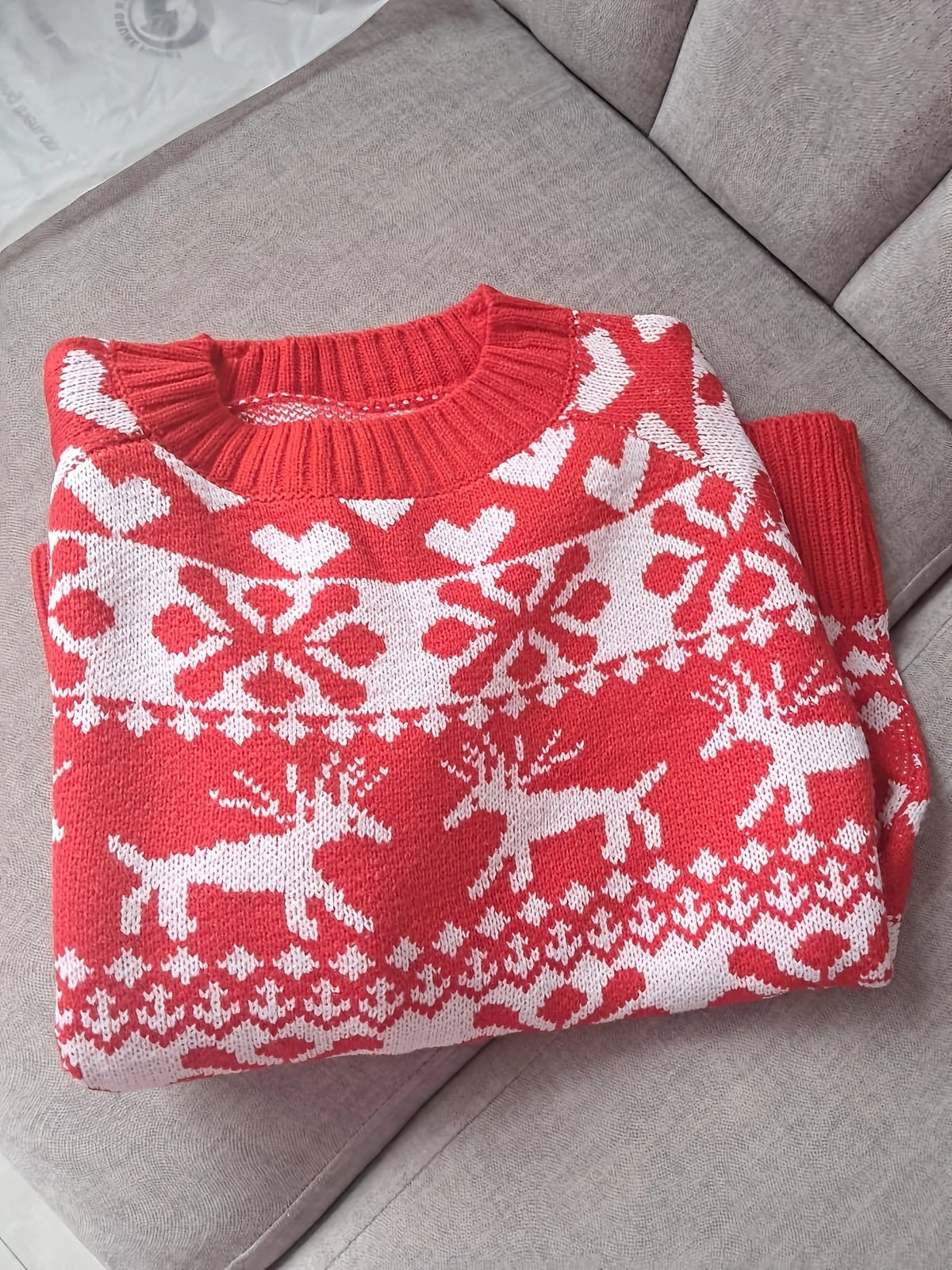 Coranne | Red Fair Isle Deer Christmas Sweater