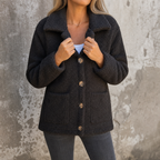 Corette | Curly Faux Fur Button Jacket