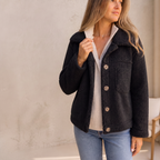 Corette | Curly Faux Fur Button Jacket