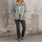 Corette | Curly Faux Fur Button Jacket