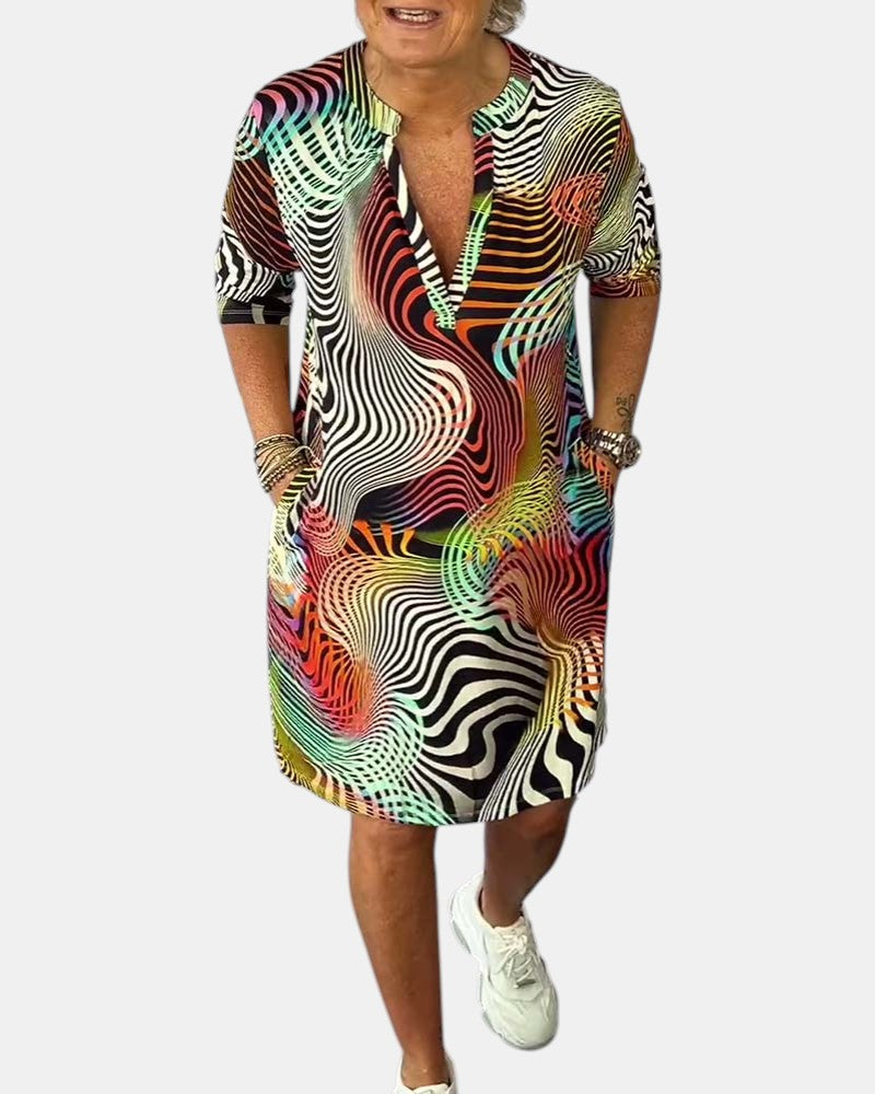 Vivienne™ | Colorful V-neck Dress