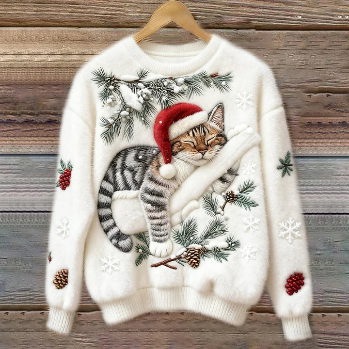 Darora | Embroidered Cat Christmas Sweater Plush