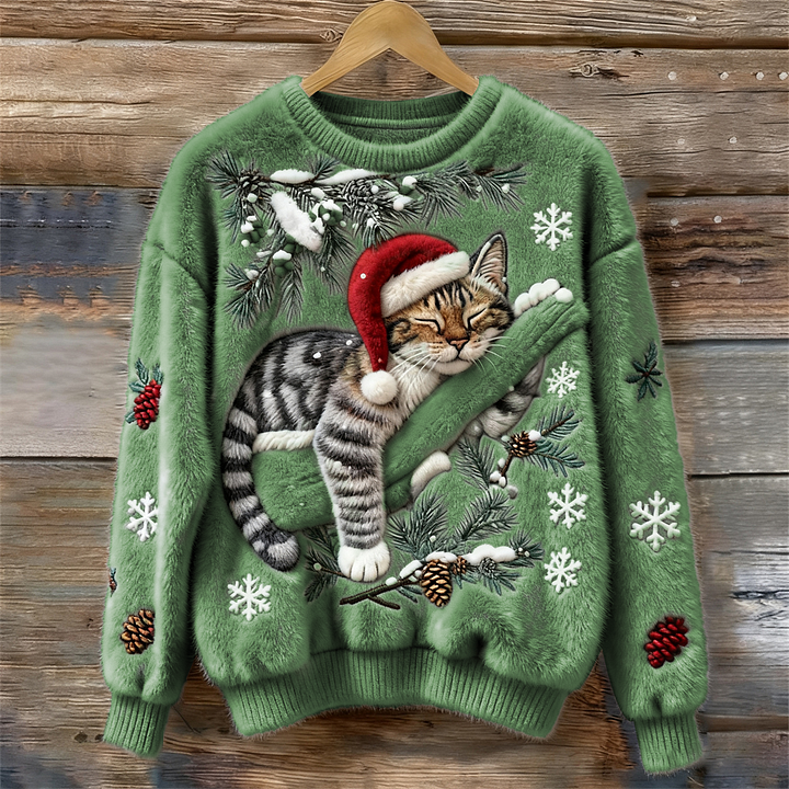 Darora | Embroidered Cat Christmas Sweater Plush