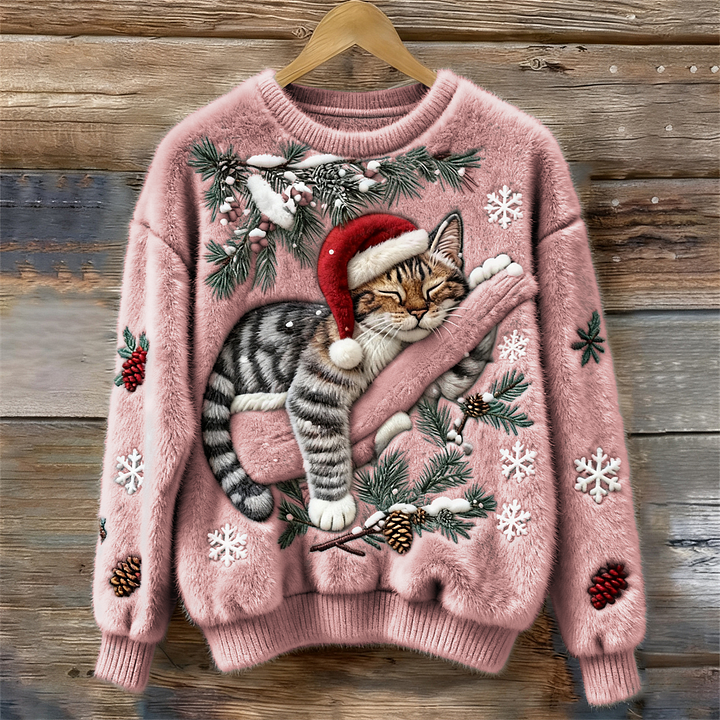 Darora | Embroidered Cat Christmas Sweater Plush