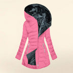 Delelle | Plush Lined Hooded Long Puffer Coat