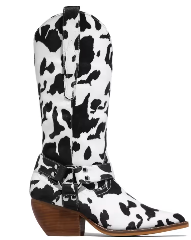 Delena | Cow Print Western Cowboy Boots