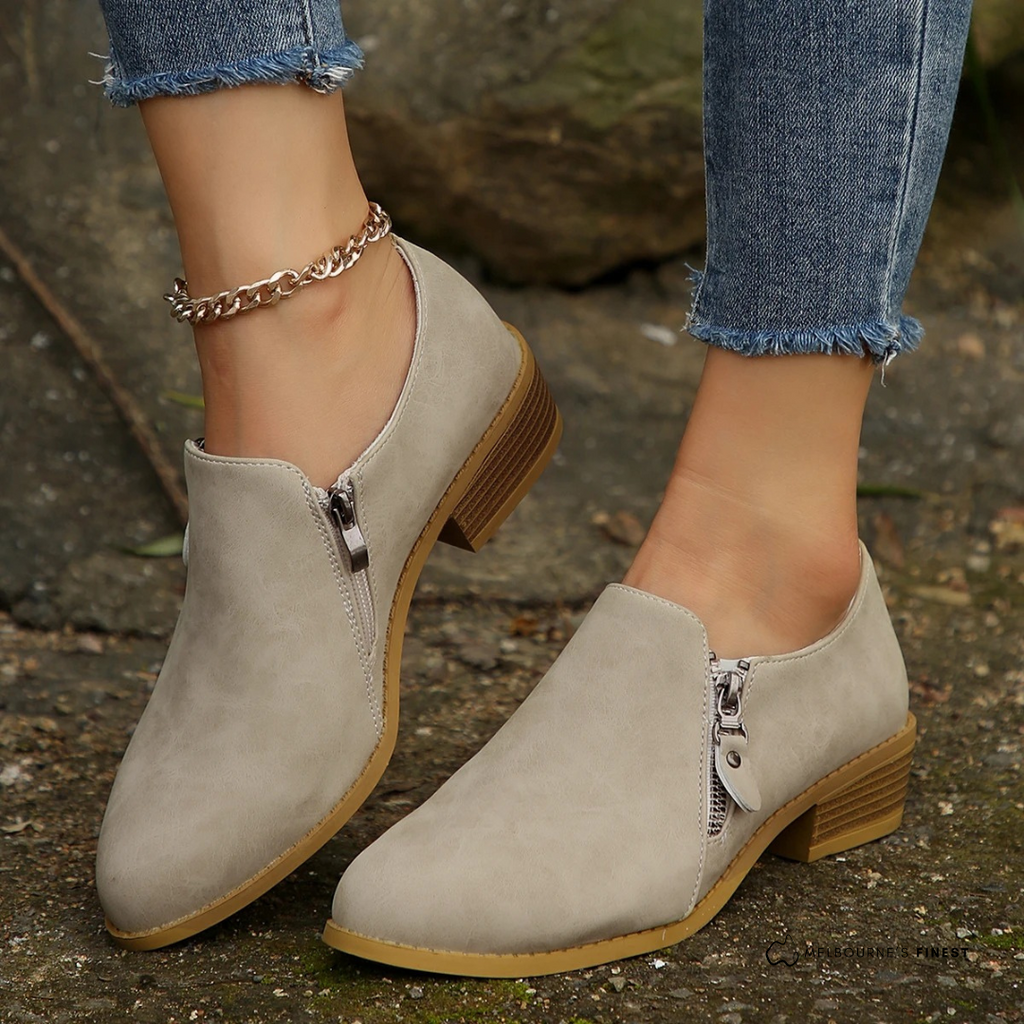 Deline | Orthopedic Zip Ankle Boots Faux Suede