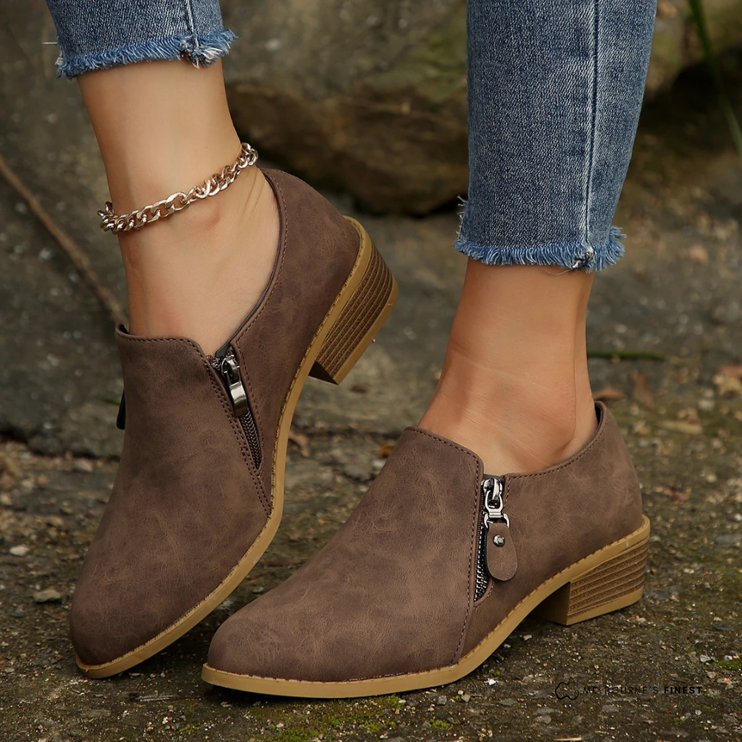Deline | Orthopedic Zip Ankle Boots Faux Suede