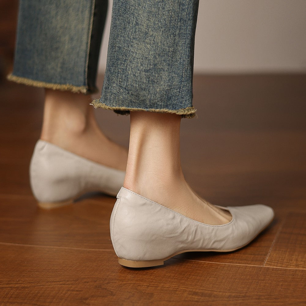 Delphina | Square-Toe Lambskin Flats